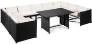 10-Piece Polyrattan Garden Sofa Set with Cushions, Black 44193 44193 - Garden Furniture