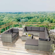 10-Piece Polyrattan Garden Sofa Set with Cushions, Grey 42736 42736 - Garden Furniture