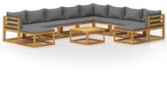 11-Piece Solid Acacia Garden Dining Set with Cushions 3057617 - Garden Furniture