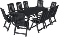 11-Piece Plastic Garden Dining Set, Anthracite 276182 276182 - Garden Furniture