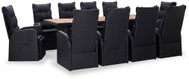 11-piece Garden Dining Set Polyrattan and Acacia Wood Black 46058 46058 - Garden Furniture