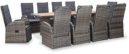 11-piece Garden Dining Set Polyratan Acacia Wood Grey 46057 46057 - Garden Furniture