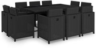 11-Piece Polyrattan Garden Dining Set with Cushions, Black 46379 46379 - Garden Furniture