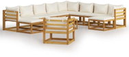 12-Piece Solid Acacia Garden Dining Set with Cushions, Cream 3057649 3057649 - Garden Furniture