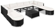 11-Piece Polyrattan Garden Set with Cushions, Black 44194 44194 - Garden Furniture