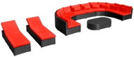 13-piece Garden Sofa with Cushions Polyrattan Red 42396 42396 - Garden Furniture