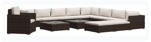 13-piece Garden Sofa with Cushions Polyrattan Brown 46757 46757 - Garden Furniture - Main image