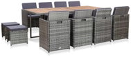 13-Piece Polyrattan and Acacia Garden Dining Set, Anthracite 46371 46371 - Garden Furniture