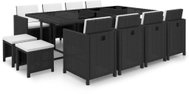 13-piece Garden Dining Set with Cushions Black Polyrattan 42524 42524 - Garden Furniture