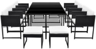 13-Piece Polyrattan Garden Dining Set with Cushions, Black 42761 42761 - Garden Furniture