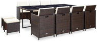 13-pPiece Polyrattan Garden Dining Set with Cushions, Brown 42528 42528 - Garden Furniture