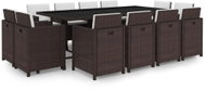 13-piece Garden Dining Set with Cushions Brown Polyrattan 42552 42552 - Garden Furniture