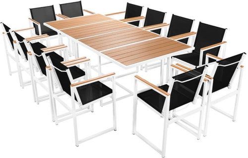 13-Piece Aluminium Garden Dining Set with WPC Table Top 42810 42810 - Garden Furniture - Main image