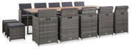 15-piece Dining Set with Cushions Anthracite Polyratten 46426 46426 - Garden Furniture