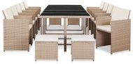 15-Piece Garden Dining Set With Cushions Polyrattan Beige 46422 46422 - Garden Furniture