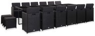 17-piece Garden Dining Set with Cushions Black Polyrattan 46431 46431 - Garden Furniture