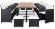 17-piece Garden Dining Set with Cushions Black Polyrattan 46432 46432 - Garden Furniture