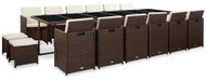 17-piece Garden Dining Set with Cushions  Brown Polyrattan46428 46428 - Garden Furniture