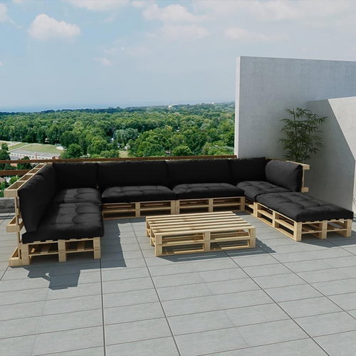 21-piece garden sofa set from pallets gray 271779 271779 - Garden Furniture - Main image