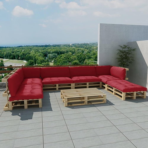 21-piece Garden Sofa Set from Pallets Burgundy 271781 271781 - Garden Furniture - Main image