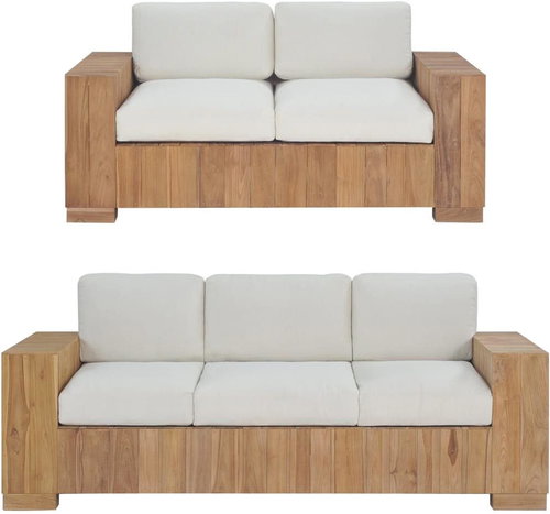 2-piece Solid Teak Sofa 276287 276287 - Garden Furniture - Main image