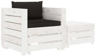 2-Piece Wooden Garden Sofa Set with Cushions, Black 3051871 3051871 - Garden Furniture
