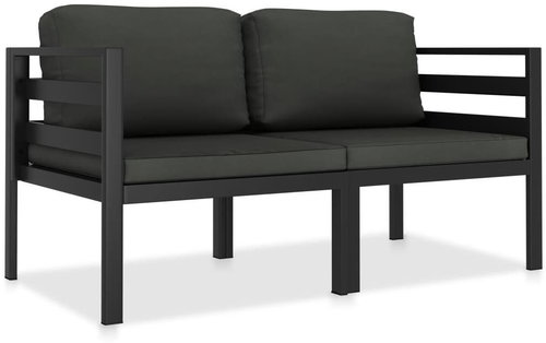 2-Piece Aluminium Garden Sofa Set with Cushions, Anthracite 49238 49238 - Garden Furniture - Main image