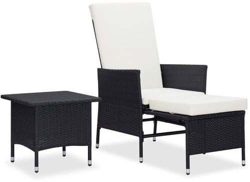2-Piece Polyrattan Garden Sofa Set with Cushions, Black 310231 310231 - Garden Furniture - Main image