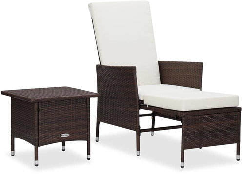 2-Piece Polyrattan Garden Sofa Set with Cushions, Brown 310232 310232 - Garden Furniture - Main image