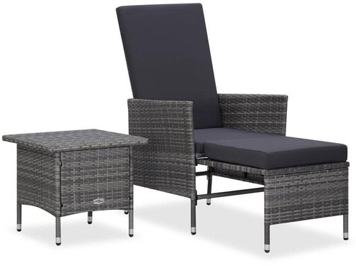 2-Piece Polyrattan Garden Sofa Set with Cushions, Grey 310233 310233 - Garden Furniture - Main image