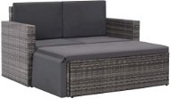 2-Piece Polyrattan Garden Sofa Set with Cushions, Grey 44422 44422 - Garden Furniture