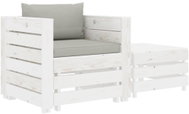 2-Piece Wooden Garden Sofa Set with Cushions, Taupe 3051917 3051917 - Garden Furniture