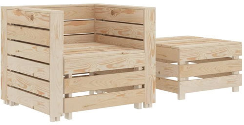 2-piece garden sofa made of wood pallets 49346 49346 - Garden Furniture - Main image