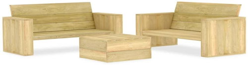 3-piece garden sofa impregnated with pine wood 3053199 3053199 - Garden Furniture - Main image