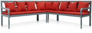 3-piece garden sofa solid acacia gray-red 43697 43697 - Garden Furniture