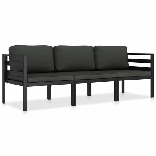 3-piece garden sofa with cushions aluminum anthracite 49237 49237 - Garden Furniture - Main image