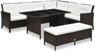 3-piece garden sofa with cushions polyratt brown 48153 48153 - Garden Furniture