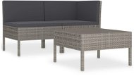 3-piece garden sofa with cushions polyrattan gray 310188 310188 - Garden Furniture