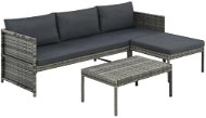 3-piece garden sofa with cushions polyrattan gray 44480 44480 - Garden Furniture