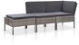 3-piece garden sofa with cushions polyrattan gray 48962 48962 - Garden Furniture