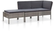 3-piece garden sofa with cushions polyrattan gray 48962 48962 - Garden Furniture