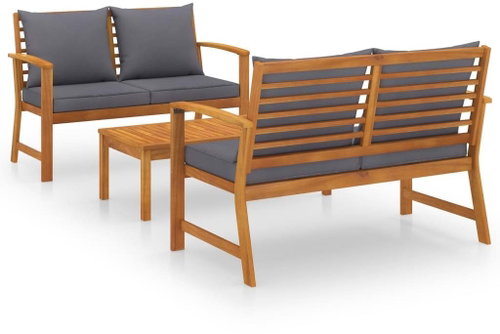 3-piece garden sofa with solid acacia cushion 3057789 3057789 - Garden Furniture - Main image