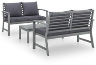 3-piece garden sofa with solid acacia cushion gray 3057784 3057784 - Garden Furniture