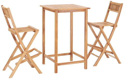 3-piece bar set solid teak wood 44671 44671 - Garden Furniture - Main image