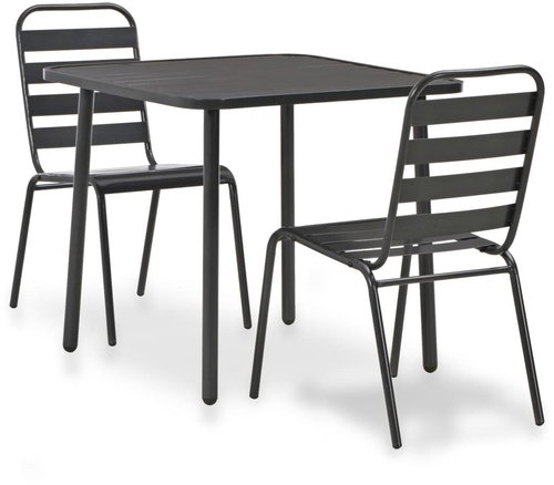 3-piece bistro set steel dark gray 44261 44261 - Garden Furniture - Main image