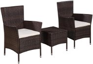 3-piece bistro set polyratt brown 44093 44093 - Garden Furniture