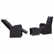 3-piece bistro set with polyratan cushions black 46067 46067 - Garden Furniture