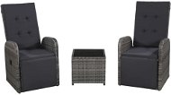 Garden Furniture 3-piece bistro set with cushions polyratan gray 47678 47678 - Zahradní nábytek