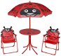 3-piece children&#39; s garden bistro set with parasol red 41842 41842 - Garden Furniture
