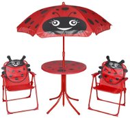 3-piece children&#39; s garden bistro set with parasol red 41842 41842 - Garden Furniture